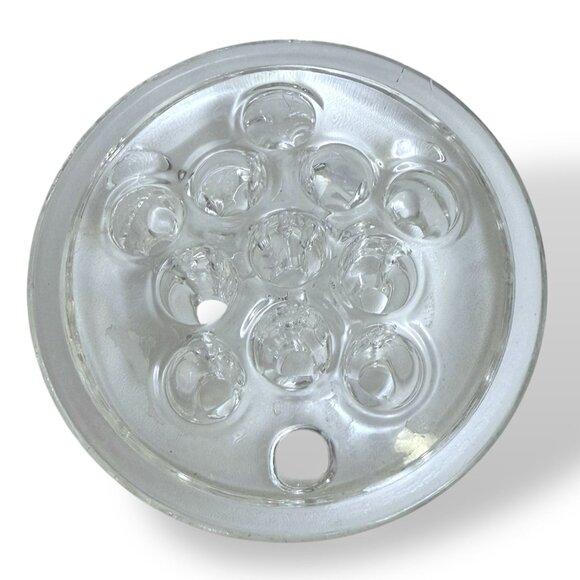 Vintage Glass Floral Frog Clear 3.5" for Flower Arranging 11 Hole Sections - Picture 1 of 5